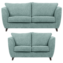 (Duck Egg, 3 & 2 Seater) Sienna Fullback Hopsack Fabric Corner & Sofa Suite