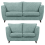 (Duck Egg, 3 & 2 Seater) Sienna Fullback Hopsack Fabric Corner & Sofa Suite 1