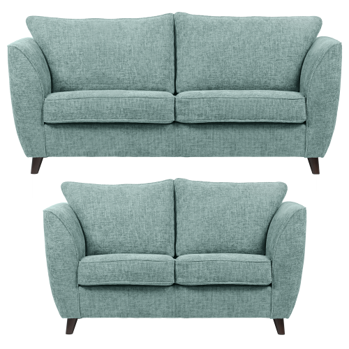 (Duck Egg, 3 & 2 Seater) Sienna Fullback Hopsack Fabric Corner & Sofa Suite