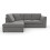 Furniture 786 (Left Hand Facing Grey) Hilton Full Back Corner Sofa Grey / Beige 3