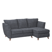 (Navy Blue, Right Hand Facing Corner) Sienna Fullback Hopsack Fabric Corner & Sofa Suite