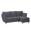 (Navy Blue, Right Hand Facing Corner) Sienna Fullback Hopsack Fabric Corner & Sofa Suite 1