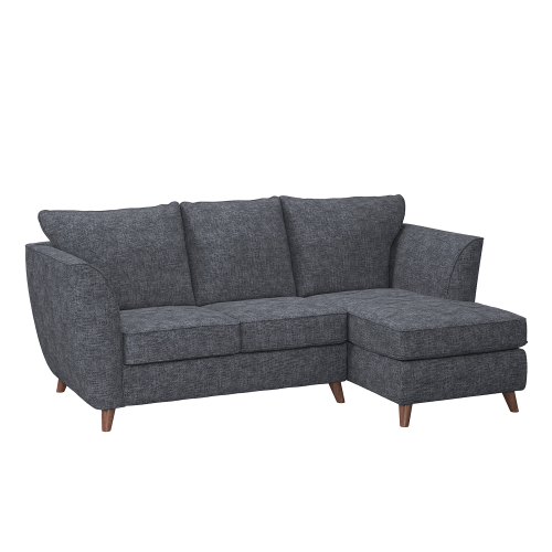 (Navy Blue, Right Hand Facing Corner) Sienna Fullback Hopsack Fabric Corner & Sofa Suite
