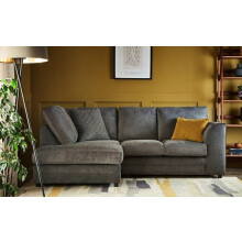 (Left Hand Facing Grey) Hilton Full Back Corner Sofa Grey / Beige