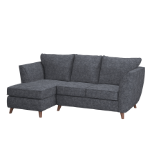 (Navy Blue, Left Hand Facing Corner) Sienna Fullback Hopsack Fabric Corner & Sofa Suite