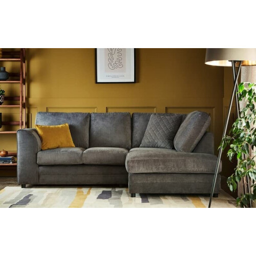 Furniture 786 (Right Hand Facing Grey) Hilton Full Back Corner Sofa Grey / Beige
