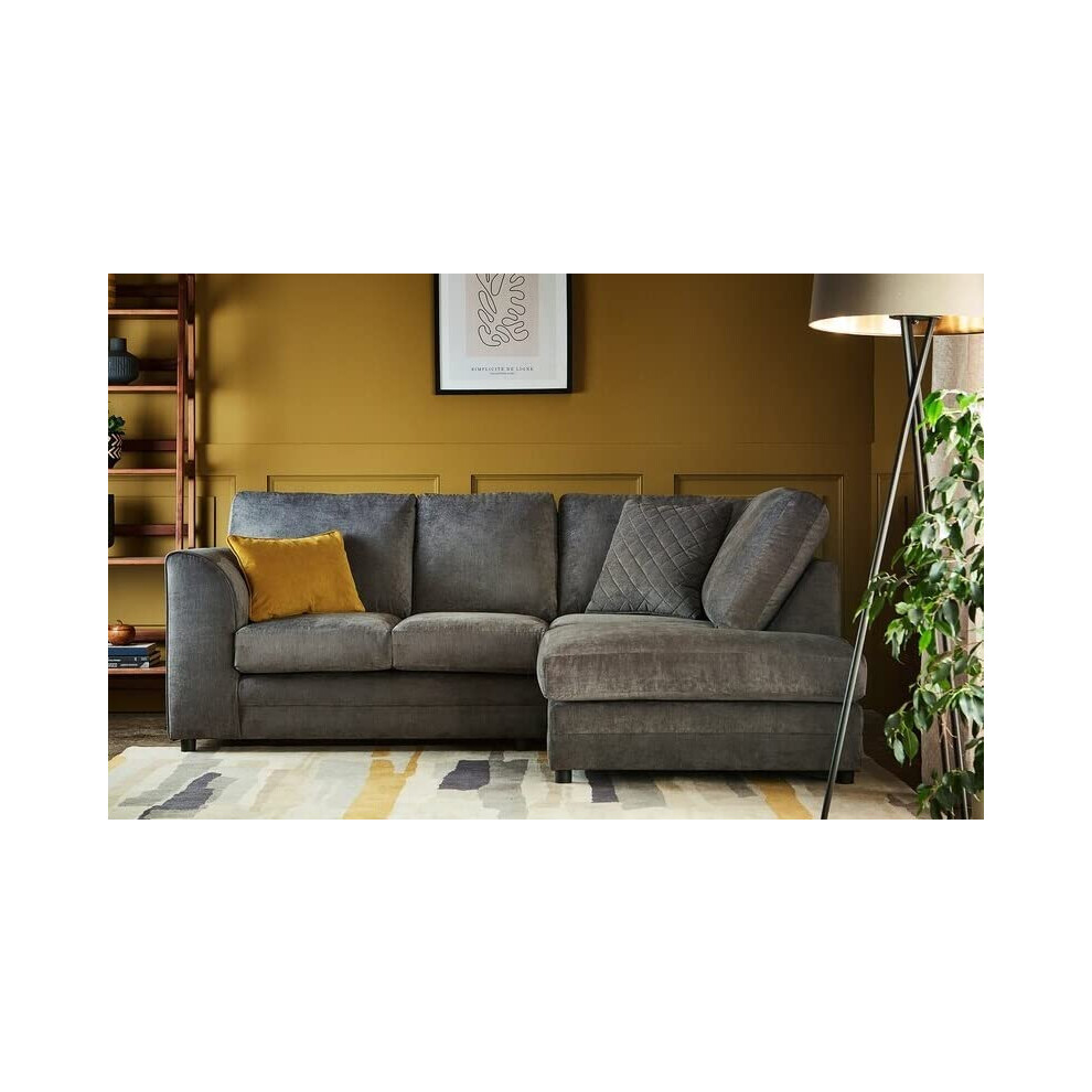 (Right Hand Facing Grey) Hilton Full Back Corner Sofa Grey / Beige