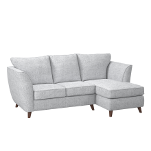 (Silver, Right Hand Facing Corner) Sienna Fullback Hopsack Fabric Corner & Sofa Suite