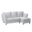 (Silver, Right Hand Facing Corner) Sienna Fullback Hopsack Fabric Corner & Sofa Suite 1