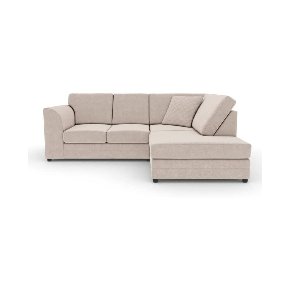 Furniture 786 (Right Hand Facing Beige) Hilton Full Back Corner Sofa Grey / Beige Cream,Grey,Clear