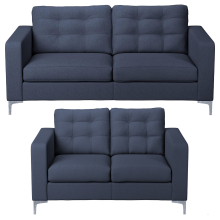(Sapphire Blue, 3 & 2 Seater Set) Hackney Fabric 3 & 2 Seater Sofa Suite - 2 Colours