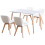 Charles Jacobs (White Table & White PU Chairs) Charles Jacobs Rectangular 4 Seat Dinner Table & Chair Scandi Set for Nordic Kitchen Dining 8