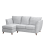 (Silver, Left Hand Facing Corner) Sienna Fullback Hopsack Fabric Corner & Sofa Suite 1