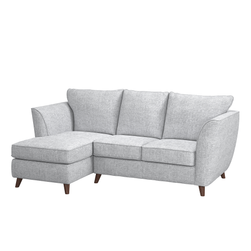 (Silver, Left Hand Facing Corner) Sienna Fullback Hopsack Fabric Corner & Sofa Suite