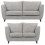 (Silver, 3 & 2 Seater) Sienna Fullback Hopsack Fabric Corner & Sofa Suite 1
