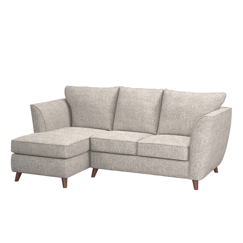 (Stone, Left Hand Facing Corner) Sienna Fullback Hopsack Fabric Corner & Sofa Suite