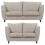 (Stone, 3 & 2 Seater) Sienna Fullback Hopsack Fabric Corner & Sofa Suite 1