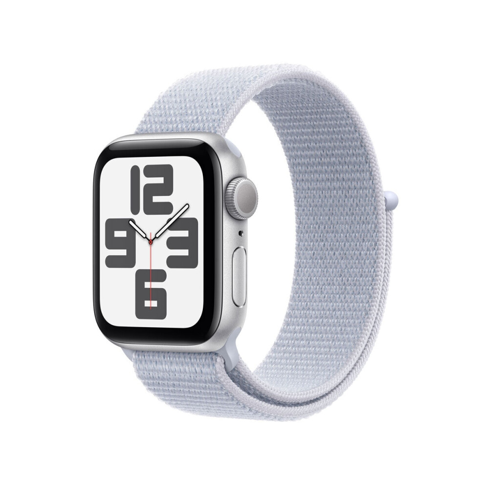 Apple Watch SE (GPS) - 2nd generation - 40 mm - silver aluminium - smart watch with sport loop - soft double-layer nylon