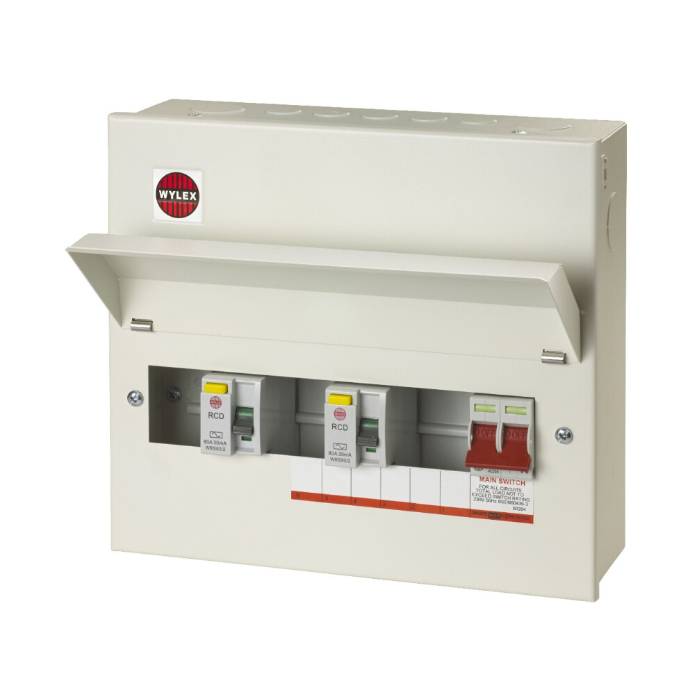 WYLEX NMRS7SSLMHI DUAL RCD SPLIT LOAD 7 WAY FLEXIBLE METAL (W:292mm,H261MM, D121mm)