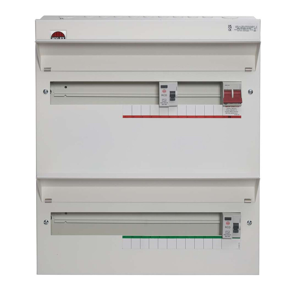 Wylex 36 Way flexible High Integrity Unit 100A Main Switch & 2x 80A 30mA RCD