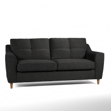 (Charcoal, 3 Seater) Baxter Tufted Fabric Corner Sofa & Sofa Suite