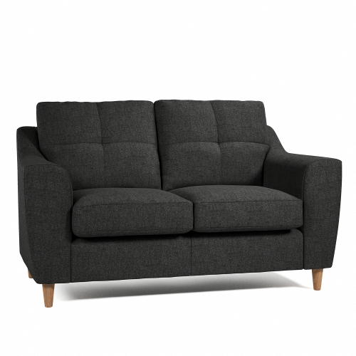 (Charcoal, 2 Seater) Baxter Tufted Fabric Corner Sofa & Sofa Suite