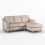 (Oatmeal, Right Hand Facing Corner) Baxter Tufted Fabric Corner Sofa & Sofa Suite 1