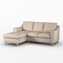 (Oatmeal, Left Hand Facing Corner) Baxter Tufted Fabric Corner Sofa & Sofa Suite