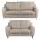 (Oatmeal, 3 & 2 Seater Set) Baxter Tufted Fabric Corner Sofa & Sofa Suite 1