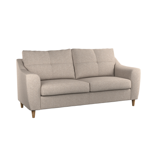 (Oatmeal, 3 Seater) Baxter Tufted Fabric Corner Sofa & Sofa Suite