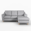 (Silver, Right Hand Facing Corner) Baxter Tufted Fabric Corner Sofa & Sofa Suite 4