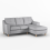 (Silver, Right Hand Facing Corner) Baxter Tufted Fabric Corner Sofa & Sofa Suite 1