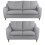 (Silver, 3 & 2 Seater Set) Baxter Tufted Fabric Corner Sofa & Sofa Suite 1