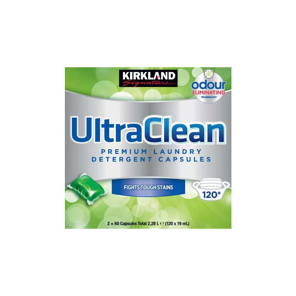 Kirkland Signature Ultra Clean Laundry Bio Detergent, 2 x 60 Pack