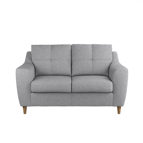 (Silver, 2 Seater) Baxter Tufted Fabric Corner Sofa & Sofa Suite