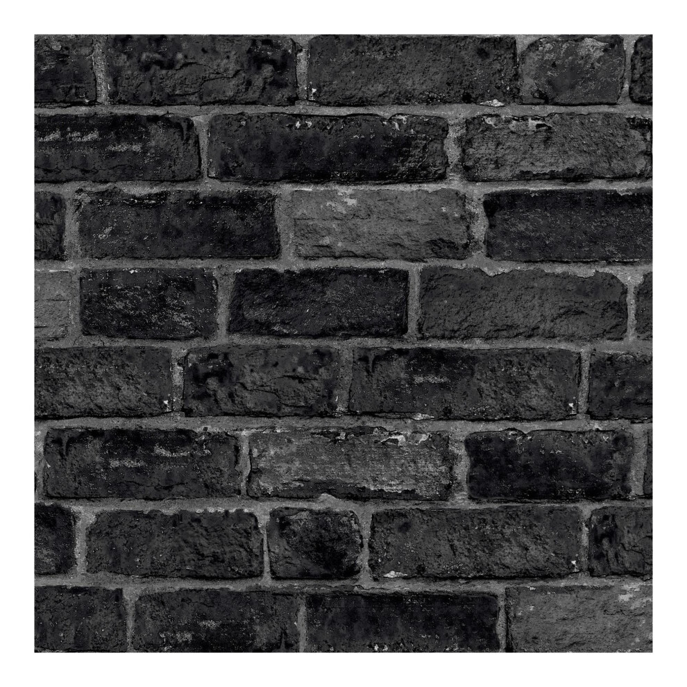 Fresco House Brick Charcoal Wallpaper