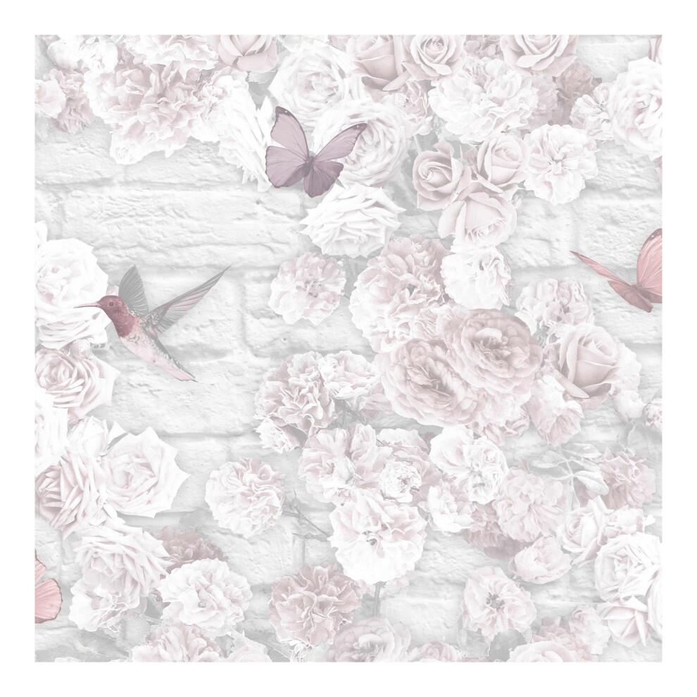 Pink Flower Wall Floral Wallpaper