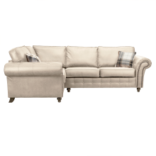 (Left Hand Facing Corner) Oakland Marble Faux Leather Corner & Sofa Suite