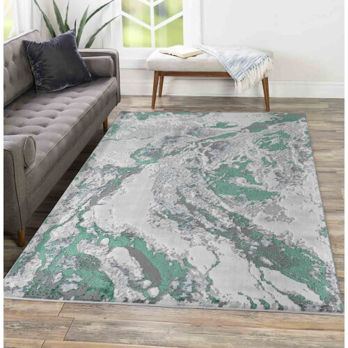 (60 x 220cm) Modern Emperor Thick Area Rugs - 325- Aqua