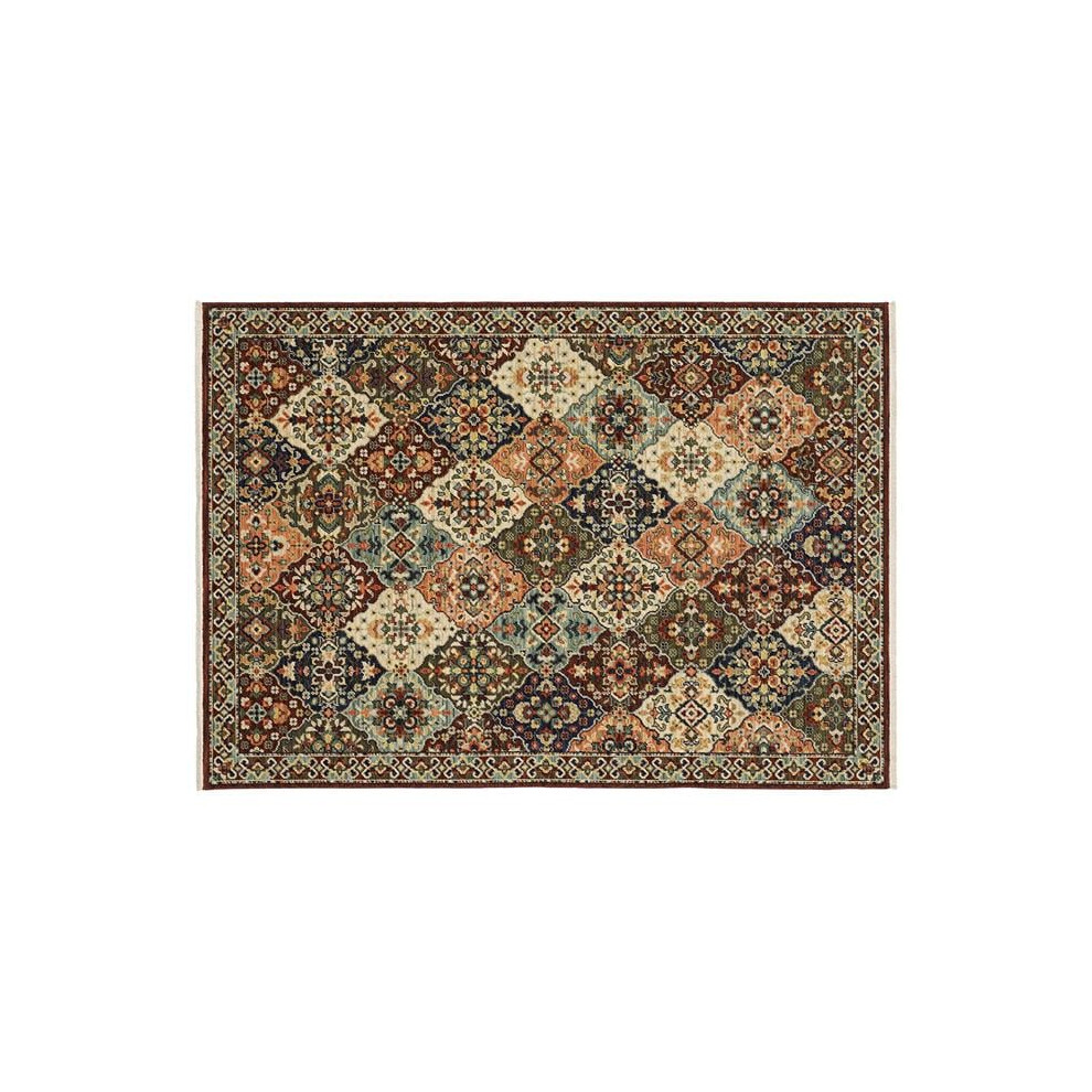 Oriental Weavers L050X6240340ST 7 ft. 10 in. x 10 ft. 10 in. Lilihan 050X6 Power Loomed Rectangle Traditional Area Rug, Red