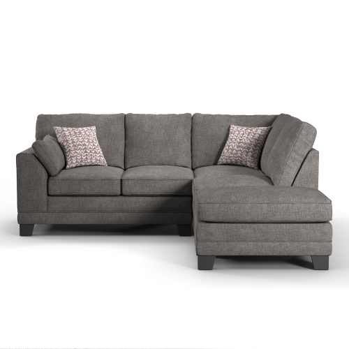 (Grey, Right Hand Facing Corner) Hilliard Fullback Fabric Corner Sofa & Sofa Suite