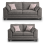 (Grey, 3 & 2 Seater) Hilliard Fullback Fabric Corner Sofa & Sofa Suite 1