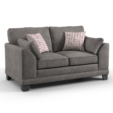 (Grey, 2 Seater) Hilliard Fullback Fabric Corner Sofa & Sofa Suite