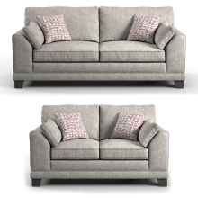 (Mist, 3 & 2 Seater) Hilliard Fullback Fabric Corner Sofa & Sofa Suite