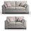 (Mist, 3 & 2 Seater) Hilliard Fullback Fabric Corner Sofa & Sofa Suite 1