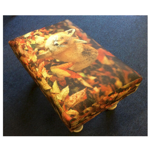 Fox Rectangular Small Linen Footstool 2