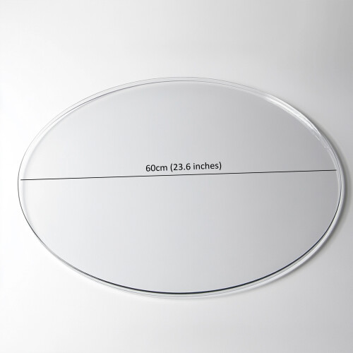 (60cm) Clear Round PVC Table Protector Waterproof Mat 2