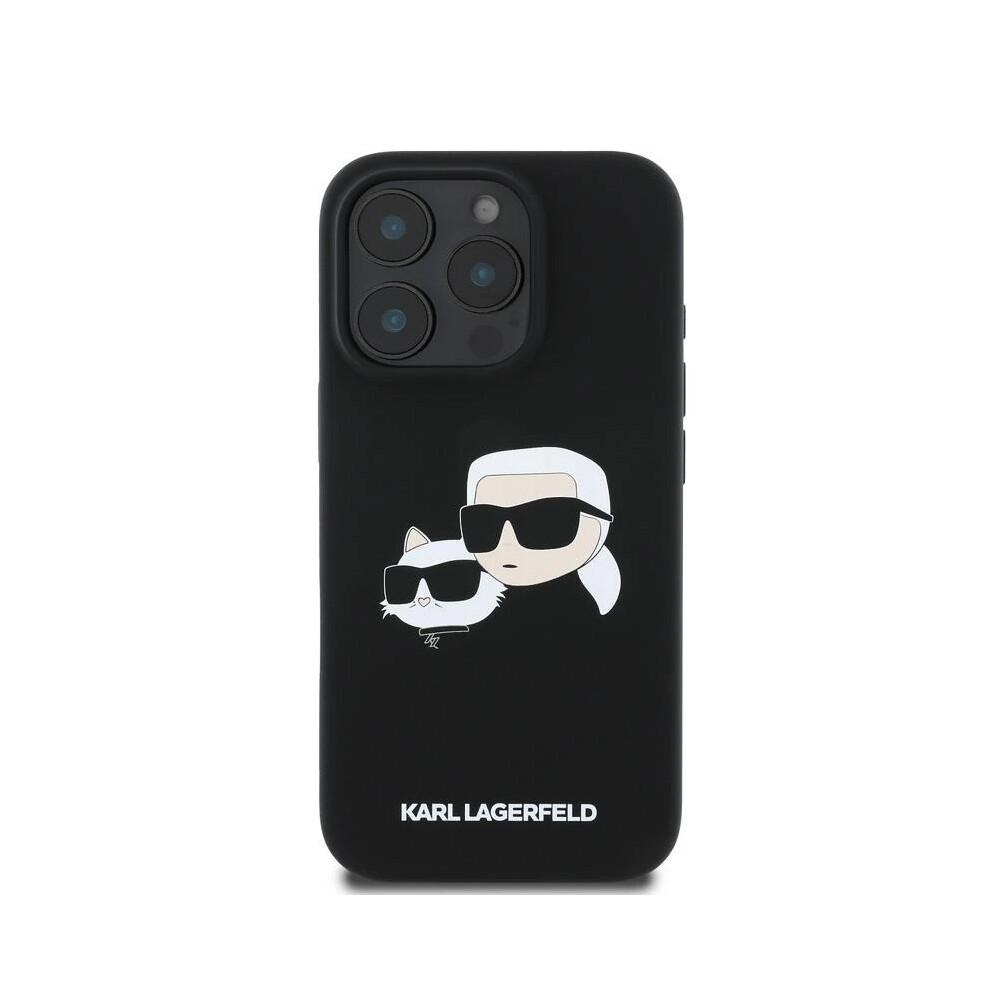 Karl Lagerfeld Silicone And Choupette Head Case For Iphone 16Pro Black 3666339319540