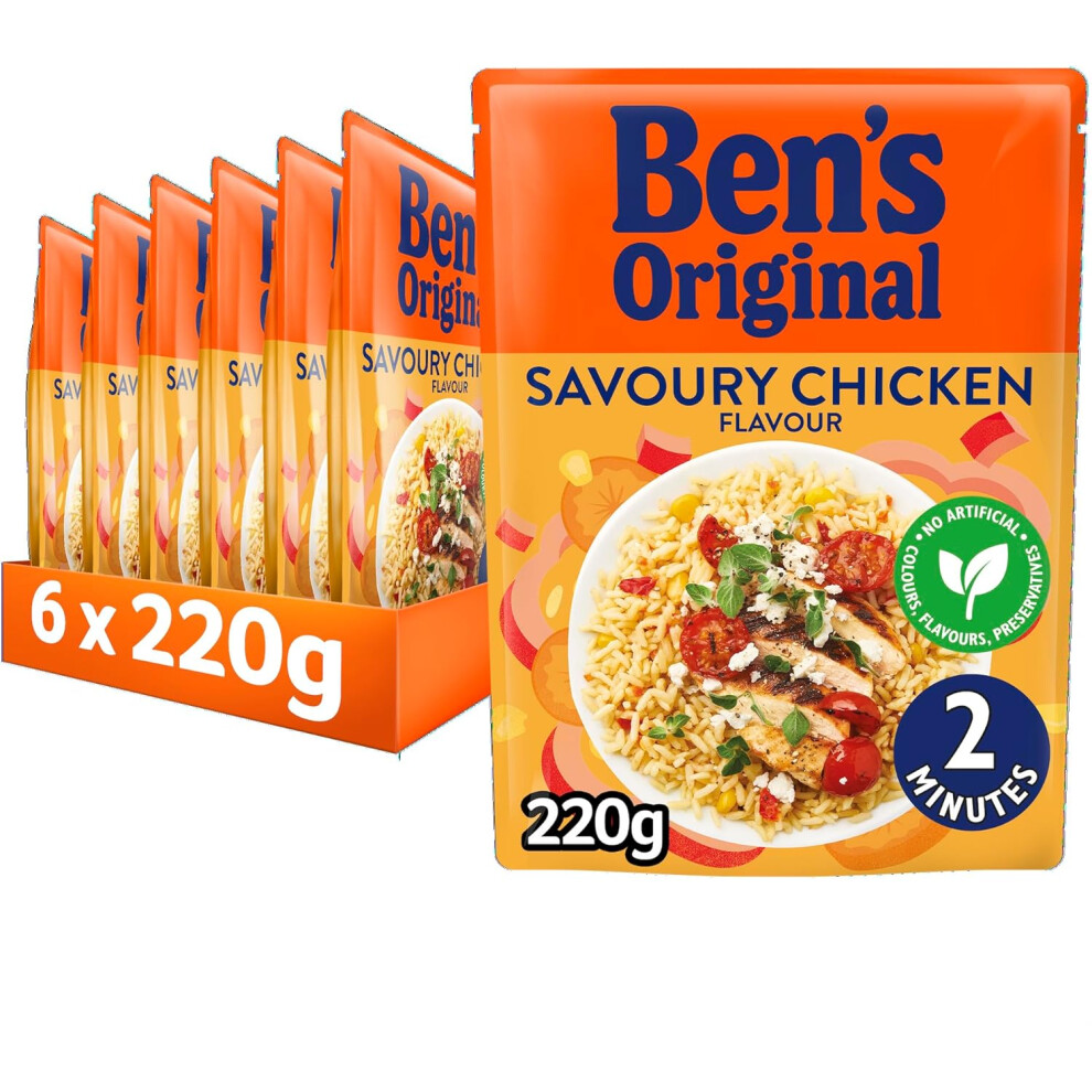 Ben's (Savoury Chicken) Original Savoury Chicken Microwave Rice, Bulk Multipack 6 X 220G