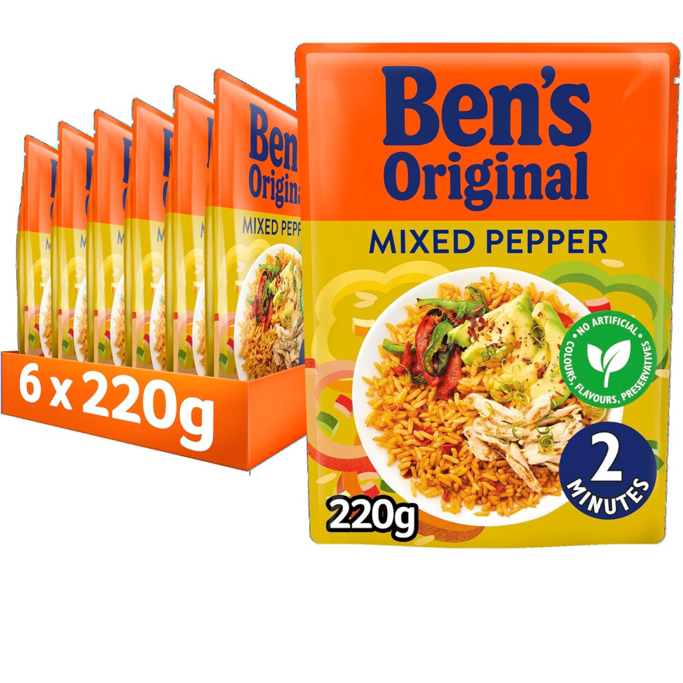 Ben's (Mixed Peppers) Original Savoury Chicken Microwave Rice, Bulk Multipack 6 X 220G